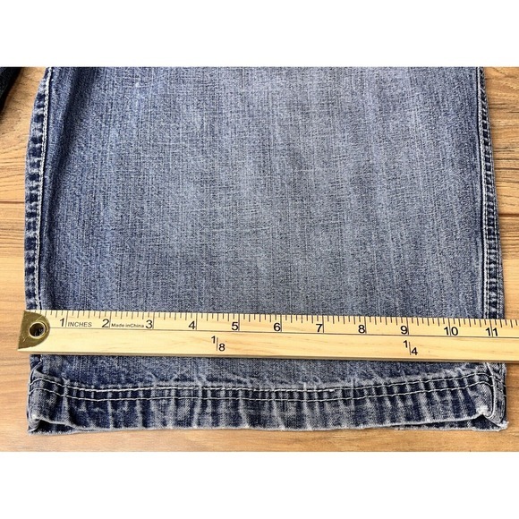 Vintage Bugle Boy Size 34 Cargo Baggy Skater Jean Shorts Blue Denim Y2K - Picture 11 of 12